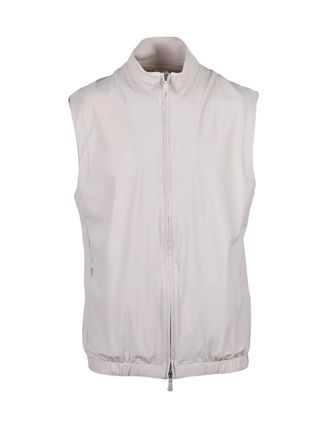 Eleventy Beige Polyamide Elastane Technical Zip Vest