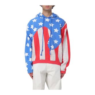 ERL Erl, Hoodies & sweatvesten, Heren, Veelkleurig, L, Blauwe Vlag Hoodie
