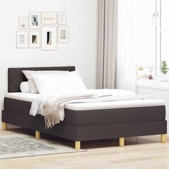 vidaXL Vidaxl - Cama Tipo Box Spring Marr&oacute;n Oscuro 120 X 200 Cm Tela