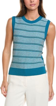 St. John Crew Side Placket Wool-Blend Tank