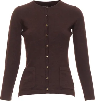 Oscar De La Renta brown cashmere cardigan