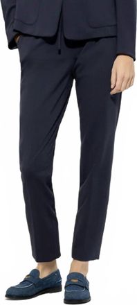 Luisa Cerano Cropped Drawstring Waist Pant In Jean Blue