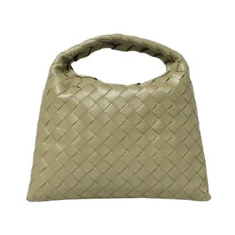 Bottega Veneta Tassen, Dames, Groen, ONE Size, Leer, Woven Leather Top Handle Handbag