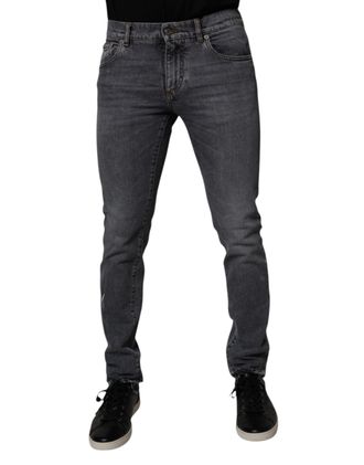 Dolce & Gabbana Dark Gray Cotton Stretch Skinny Denim Mens Jeans (Pre-Owned)