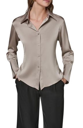 DKNY Satin Button-Up Shirt in Turin at Nordstrom, Size X-Small