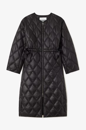 Ganni Coat in Black Quilt - Size 2XL/3XL