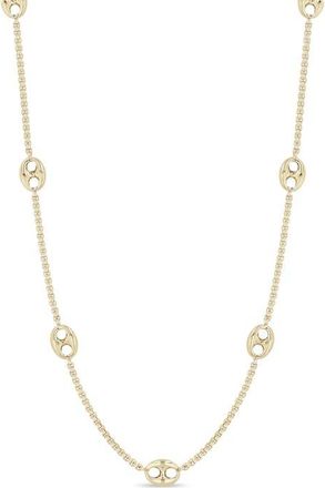 Zoë Chicco 14K Gold Mariner Chain Necklace in 14K Yellow Gold at Nordstrom, Size 34