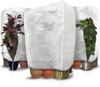 OEM Juego De 3 Fundas De Invierno Para Plantas De Polipropileno De 80 G/m&sup2;, Forro Polar Con Cord&oacute;n Y Cremallera, Reutilizables Y Duraderas, 200 X 240 Cm