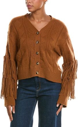 Brodie Cable Fringe Cashmere Cardigan