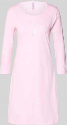 Louis & Louisa Nachthemd mit 3/4-Arm und Schleifen-Applikation in Rosa, Gr&ouml;&szlig;e XXL