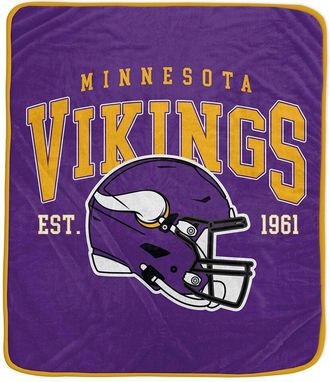Pegasus Sports Minnesota Vikings Nfl Team Vintage Helmet Fleece Throw
