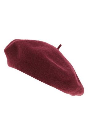 Nordstrom Wool & Cashmere Beret in Burgundy Fig at Nordstrom