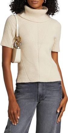 dh New York Mimi Ribbed Wool Blend Sweater In Beige