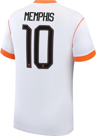 Nike Memphis Depay Netherlands National Team 2026 Stadium Away Nike Mens Dri-FIT Soccer Jersey in White | NN203949367-NED
