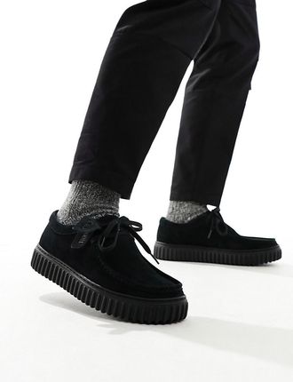 Clarks Clarks - Torhill Lo - Scarpe in pelle scamosciata nere-Nero