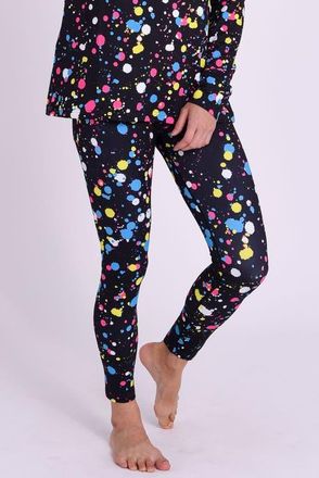 OOSC Baselayer Leggings - Catalina Wine Mixer Womens in Black With Colorful Splatters at Nordstrom, Size Small