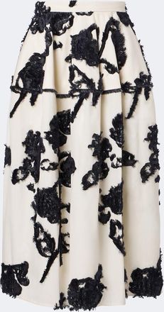 Erdem Floral fil coup&eacute; poplin midi skirt
