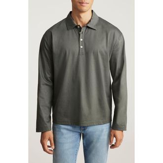 Mavi Long Sleeve Jersey Polo in Urban Chic at Nordstrom, Size Xx-Large