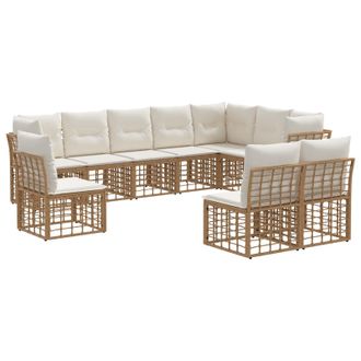 vidaXL Conjunto De Sof&aacute;s De Exterior Natural Poli&eacute;ster Vidaxl