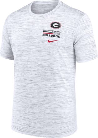 Nike Georgia Campus Chest Stack Velocity Nike Mens Dri-FIT College T-Shirt in White | NKPQ10ANGB-72A