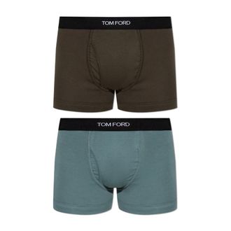 Tom Ford Tweekleurige Logo Boxershorts - Heren - Onderbroek - Veelkleurig - M - Katoen - Ondergoed