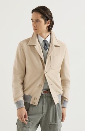 Brunello Cucinelli Lightweight virgin wool cloth outerwear jacket in Sand at Nordstrom, Size 60