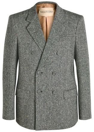 Valentino Garavani Double-breasted Tweed Blazer - Grey - 48 (IT48 / M)