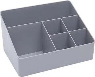 OEM Organizador De Maquillaje, 6 Compartimentos Para Brochas, Joyas Y Maquillaje, Para Tocador Y Ba&ntilde;o, Blanco Roto, 1 Pieza
