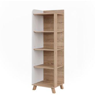 Vicco Mensola da bagno Karen, Sonoma/Bianco, 40 x 128 cm con 4 scomparti