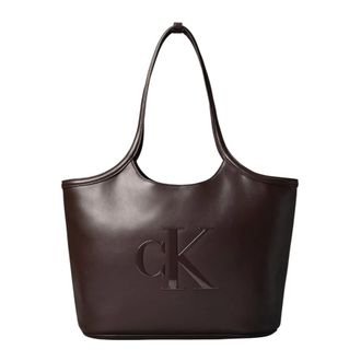 Calvin Klein Bold CK Shopper - Bags - Mujer - Marr&oacute;n - ONE SIZE