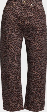 Generation Love Cobel Leopard Barrel-Leg Jeans