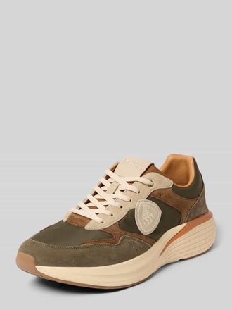 Blauer Sneaker mit Label-Patch und -Pr&auml;gung Modell LANDER02 in Oliv, Gr&ouml;&szlig;e 41