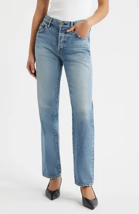 Moussy Vintage Leyden Straight Leg Jeans in Light Blue at Nordstrom, Size 30