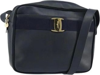 Ferragamo Pre-owned Cross Body Bags, female, Blue, Size: ONE SIZE Pre-owned Leather Shoulder Bag