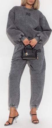 Alexander Wang T By Alexander Wang Sweatshirt With Printed Logo, Womens, Grey