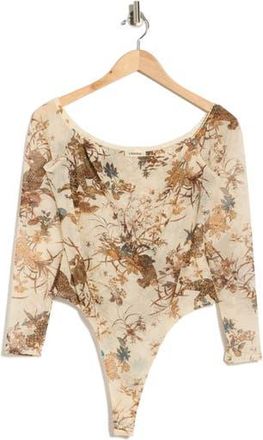 L'agence Peonie Off the Shoulder Bodysuit in Ecru Multi Tapestry Jungle at Nordstrom Rack, Size Xx-Large