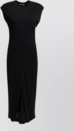 Ami sleeveless midi sheath dress crew neckline