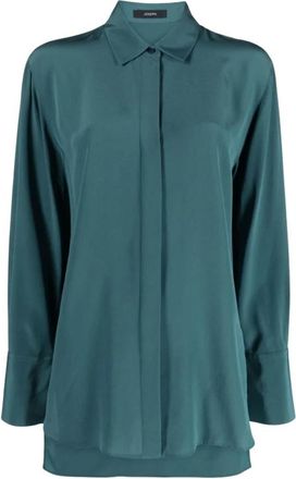 Joseph Blouse van Crepe de Soie - Dames - Blouses & Shirts - Groen - Maat: 2XS Zijde