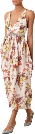 Zimmermann Tulip Floral Jurk Lage Rug - Dames - Casual kleedjes - Veelkleurig - M - Linnen - Kleedjes