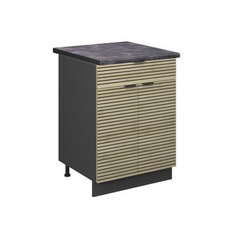 Vicco Mueble Bajo De Cocina Fame-line, Panel De Roble, 60 Cm Con Caj&oacute;n, Et Antracita