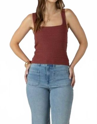 Dex Clothing Square Neck Knit Tank Top In Rust