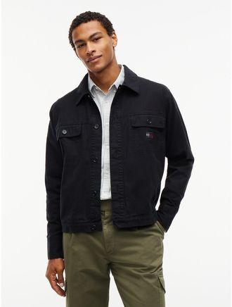 Tommy Hilfiger Mens Tommy Jeans Utility Overshirt - Black - XXL