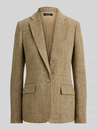 Lauren Ralph Lauren Slim Fit Kurzblazer aus reinem Leinen in Mittelbraun, Gr&ouml;&szlig;e 44