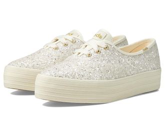 Keds Point Lace Up Womens Shoes Cream Glitter : 5.5 B - Medium, Canvas