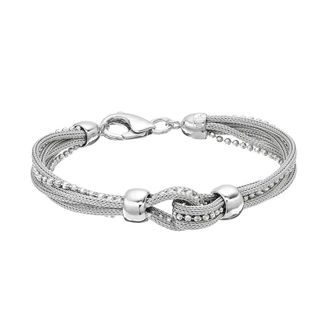 MAX + STONE Sterling Silver Mesh Bracelets with Lobster Claw Clasp 7.5 Inch