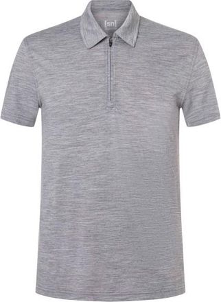 super.natural Zip Polo Merinoshirt f&uuml;r Herren | grau