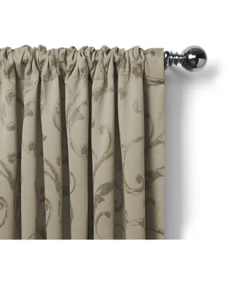 Elrene Mia Jacquard Scroll Blackout Window Curtain