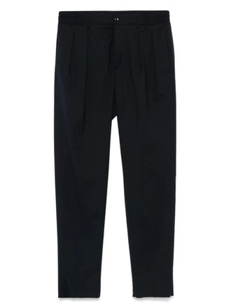 Tagliatore pleat-detailed trousers - men - Elastane/Virgin Wool/Cotton - 46 - Blue