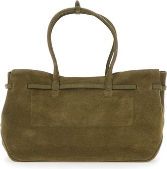 Margesherwood Womens Shoulder Bag Grandma Used Large Green Cow Leather