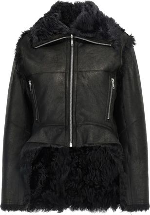 Rick Owens Giacca Exploder in pelle con zip sul davanti - Nero